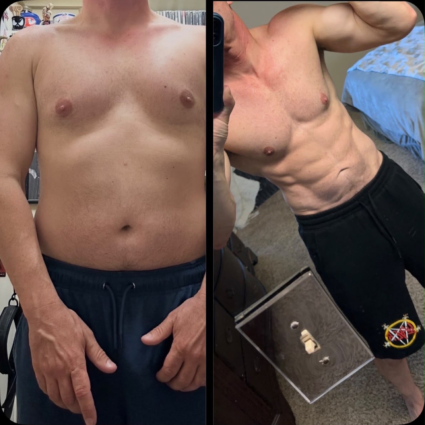 Matt, before and after his Full Metal Fitness transformation